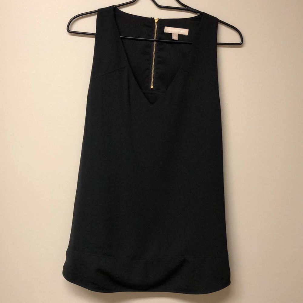 Banana Republic | black tank with gold zipper